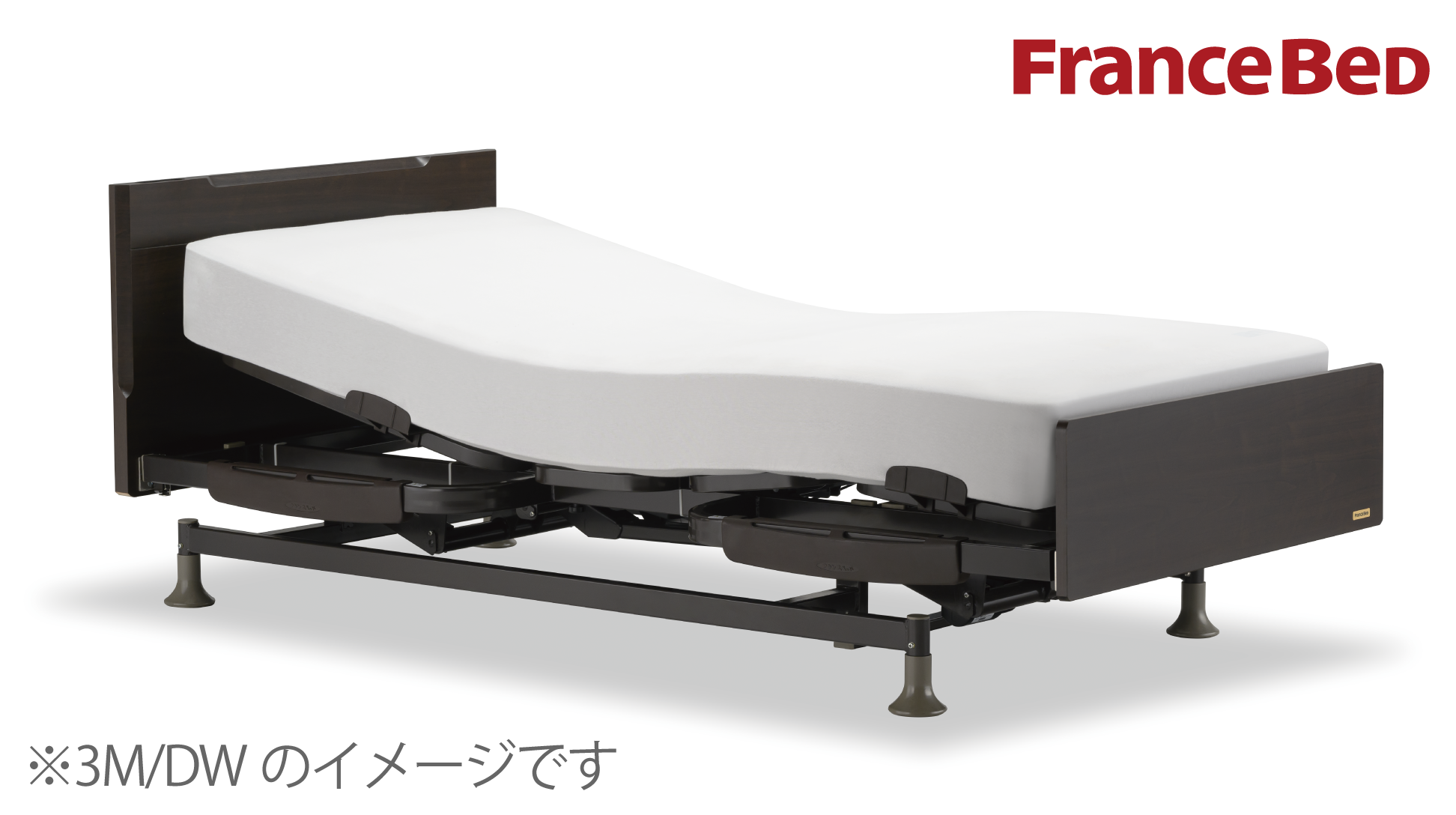 フランスベッド|レステックス-101F (3モーター) ダークウォールナット色 シングル