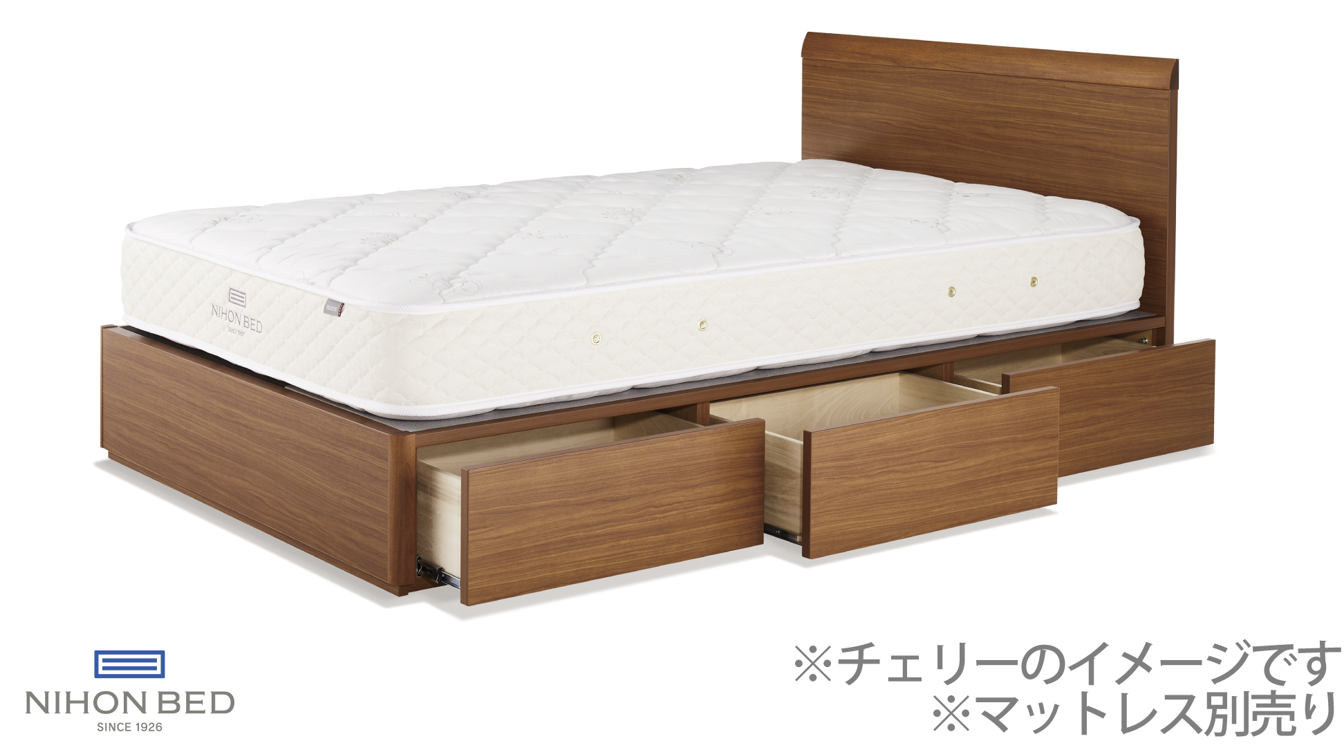 日本ベッド|セラーズ ADR (引出し付) ウォルナット色 E301 セミダブル