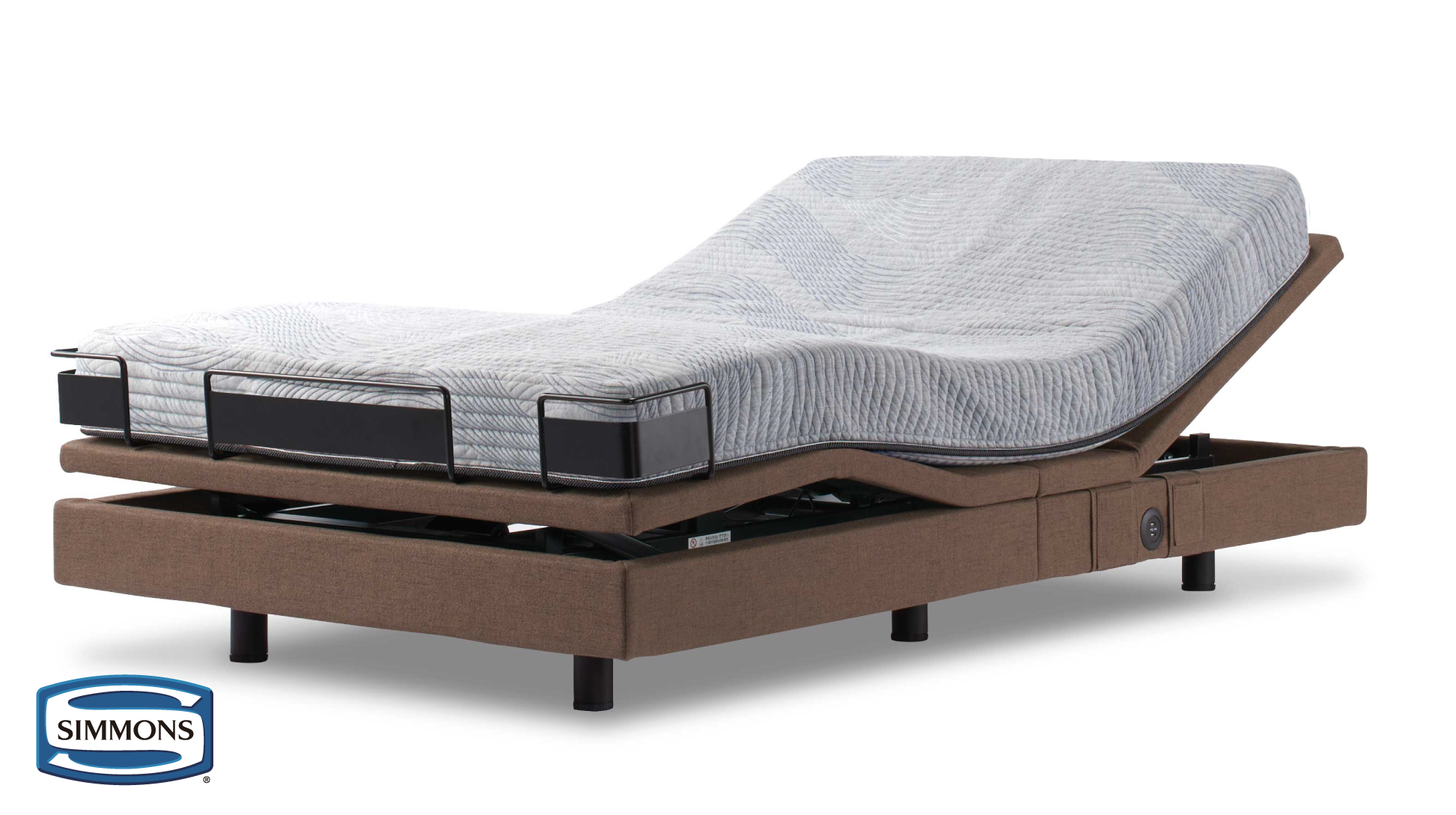 シモンズ|電動リクライニングベッドセット|シムレストプラス ブラウン色|5.5 レギュラー シングル
