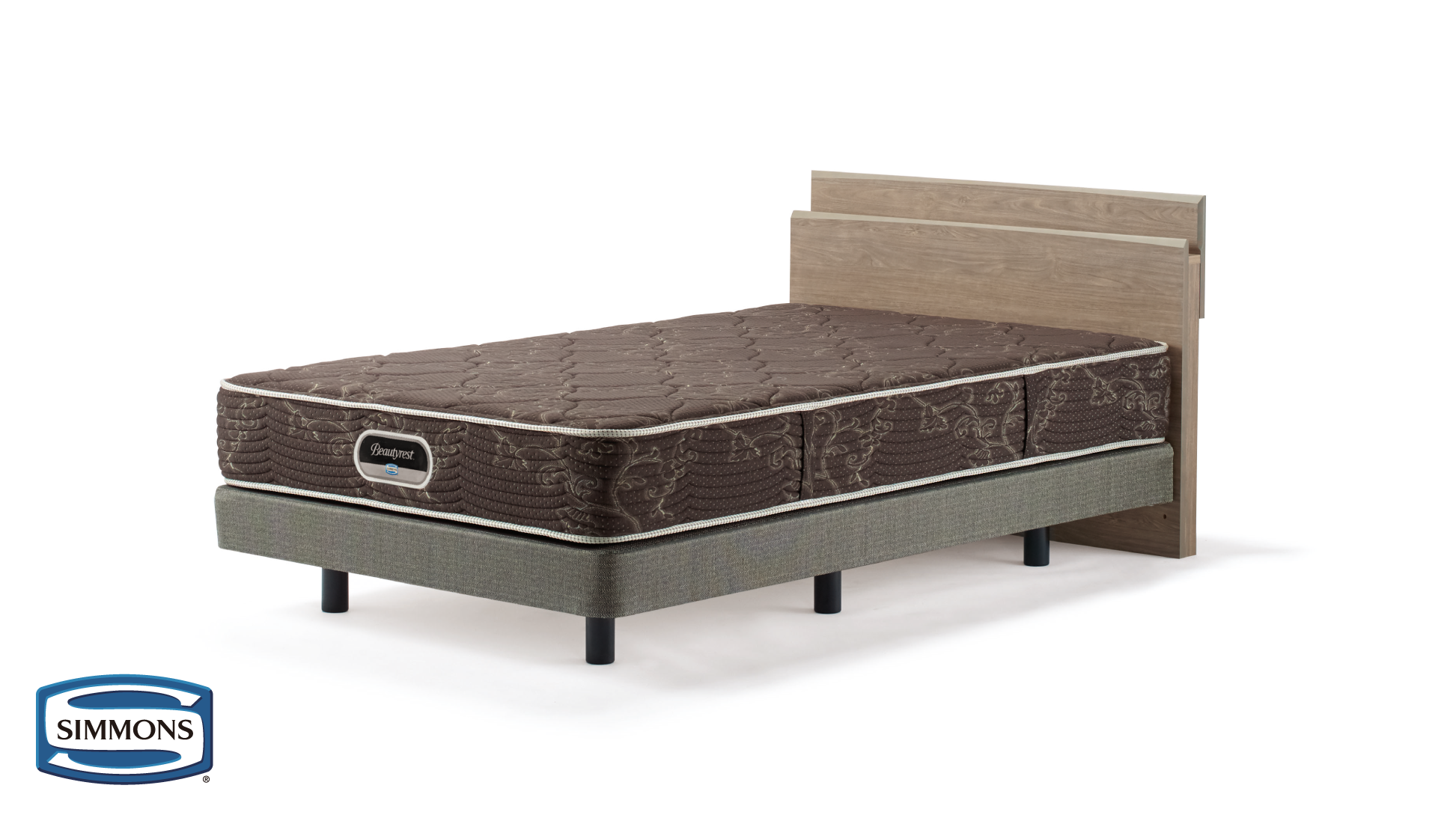 シモンズ|ベッドセット|グランゲート キャビネット DC グレージュ色|6.5インチ ソフト ダブル
