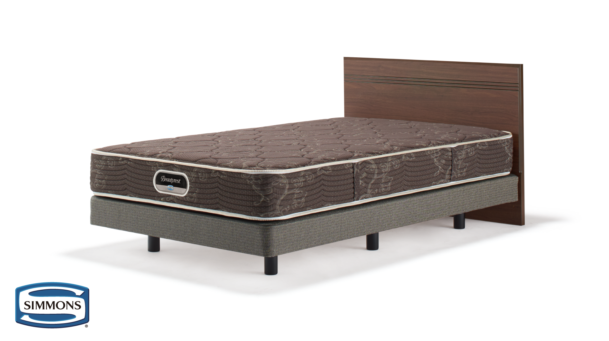 シモンズ|ベッドセット|グランゲート フラット DC ミディアム色|6.5インチ ソフト ダブル