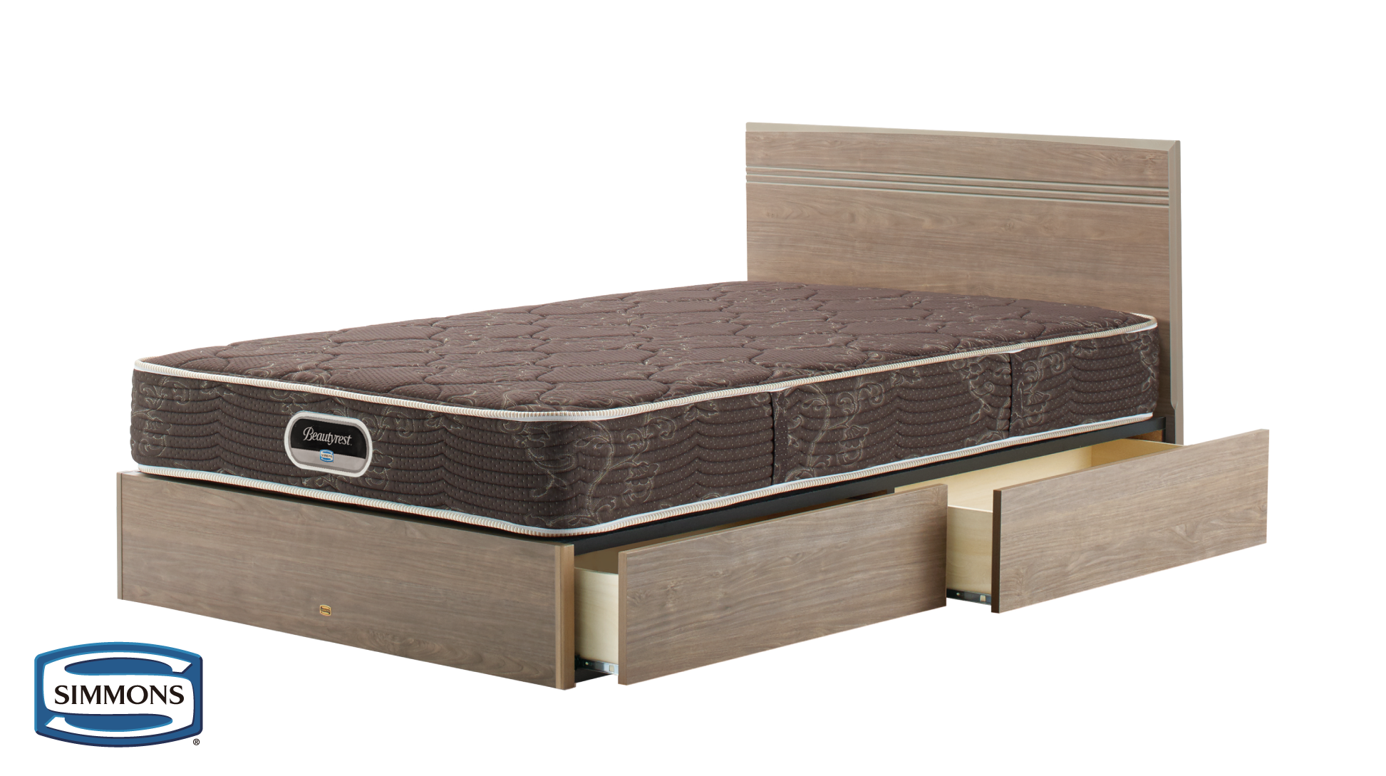 シモンズ|ベッドセット|グランゲート フラット 抽出 グレージュ色|6.5インチ レギュラー シングル